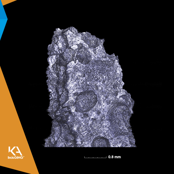 3D reconstruction of a lightweight concrete aggregate performed by  KA Imaging's inCiTe micro-CT.